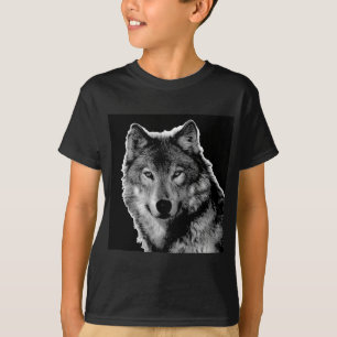 Black & White Wolf Artwork T-Shirt
