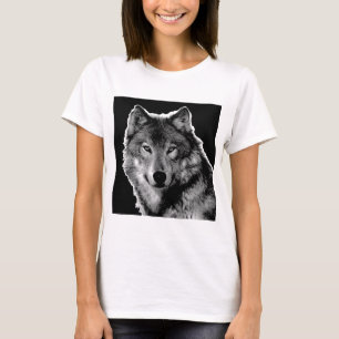 Black & White Wolf Artwork T-Shirt