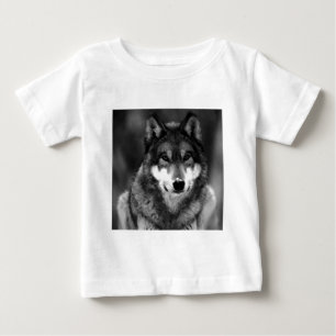 Black & White Wolf Baby T-Shirt