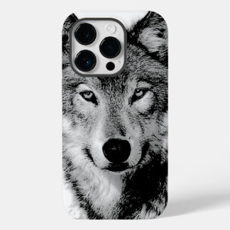 Black & White Wolf Case-Mate iPhone 14 Pro Case