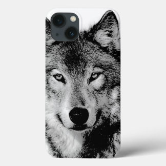Black & White Wolf iPhone 13 Case