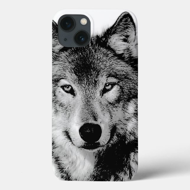 Black & White Wolf Case-Mate iPhone Case (Back)
