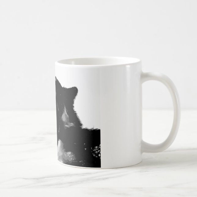 Black & White Wolf Coffee Mug (Right)