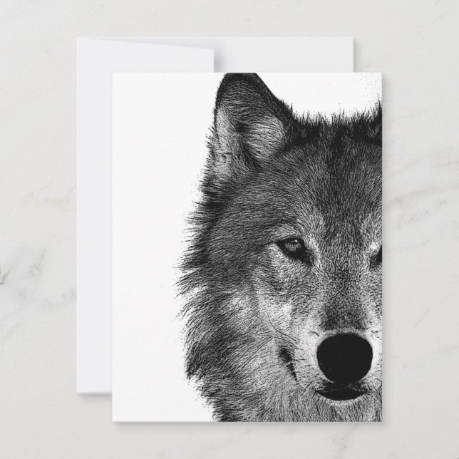 Black & White Wolf Eye Artwork Card (Front)
