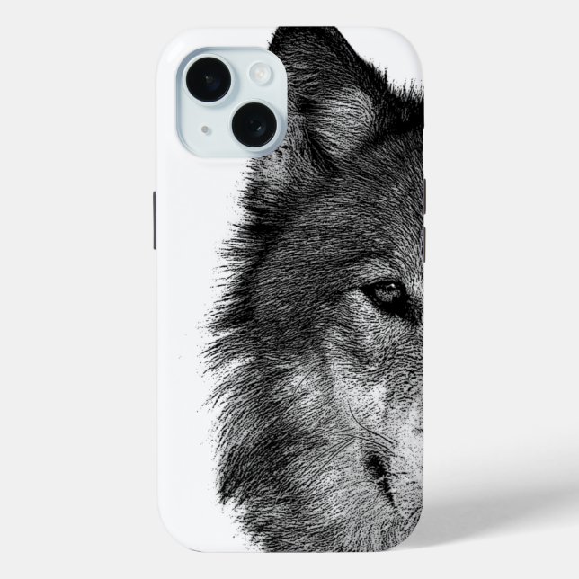 Black & White Wolf Eye Artwork Case-Mate iPhone Case (Back)