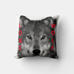 Black & White Wolf Eye Artwork Cushion