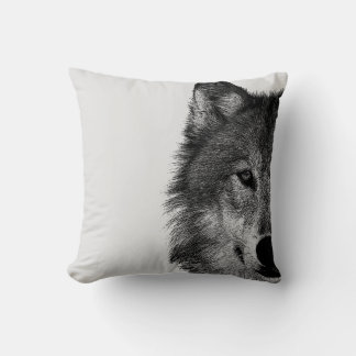 Black & White Wolf Eye Artwork Cushion