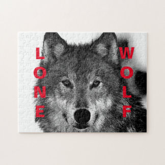 Black & White Wolf Eye Artwork Jigsaw Puzzle