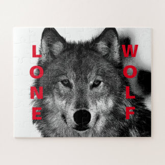 Black & White Wolf Eye Artwork Jigsaw Puzzle