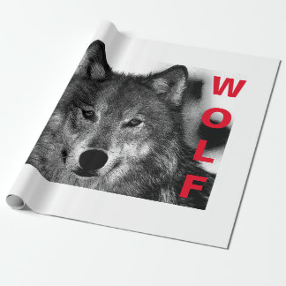 Black & White Wolf Eye Artwork Wrapping Paper