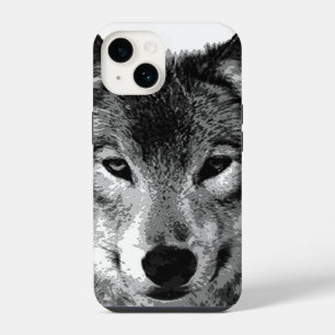 Black & White Wolf Eyes iPhone 14 Case