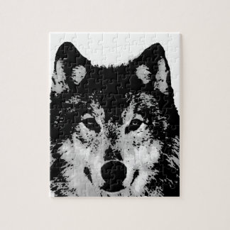 Black & White Wolf Jigsaw Puzzle
