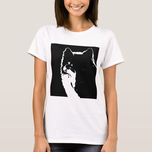 Black & White Wolf T-Shirt (Front)