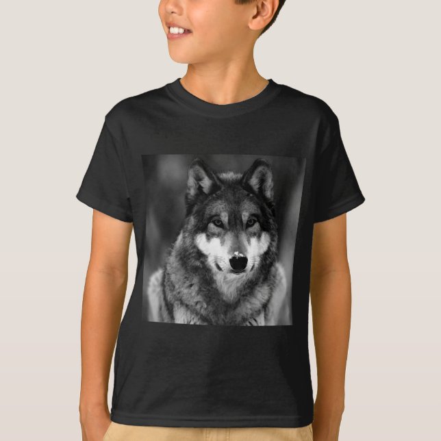 Black & White Wolf T-Shirt (Front)