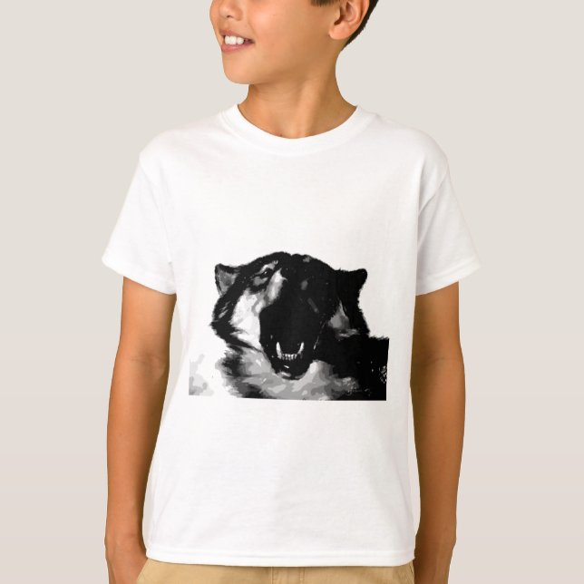 Black & White Wolf T-Shirt (Front)