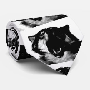Black & White Wolf Tie