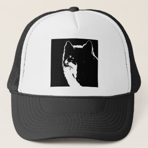 Black & White Wolf Trucker Hat
