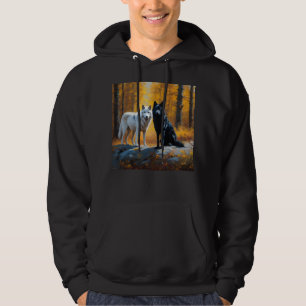 Black White Wolves Hoodie