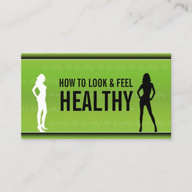 Black & White Woman Profile Healthcare Green Card (Front)