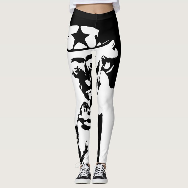 Black/White Women's Leggings (Front)