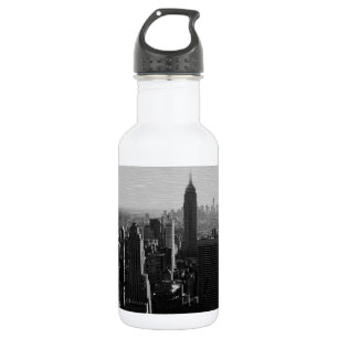 Black & White Wood Effect NYC 532 Ml Water Bottle