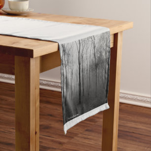 Black & White Woods in a Fog Runner