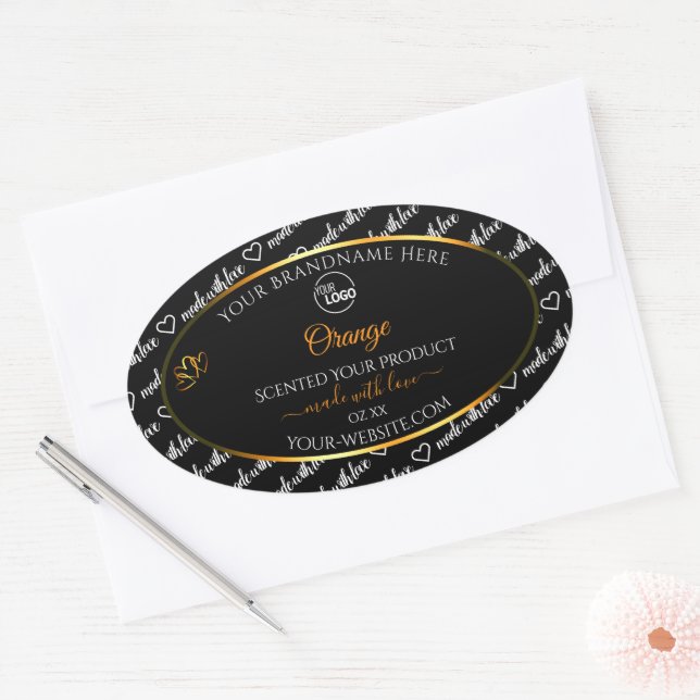 Black White Word Cloud Orange Product Label Logo (Envelope)