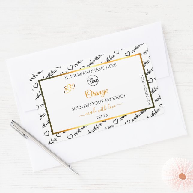 Black White Word Cloud Orange Product Labels Logo (Envelope)