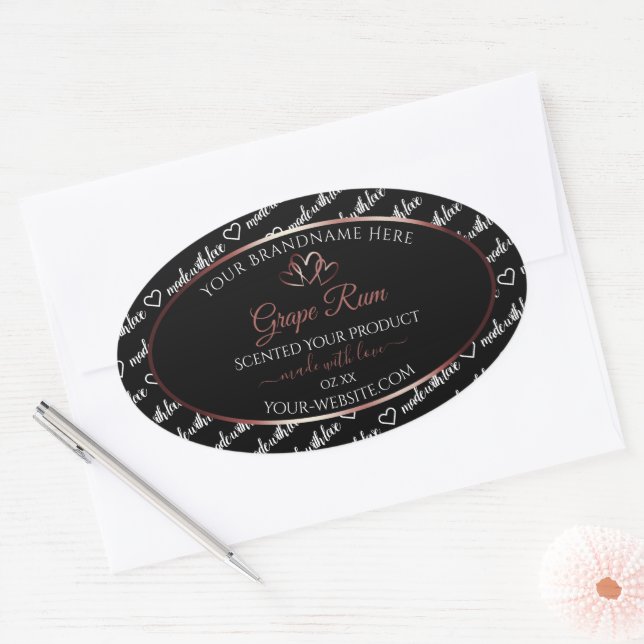 Black White Word Cloud Product Label Burgund Heart (Envelope)