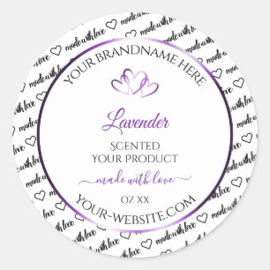 Black White Word Cloud Product Label Purple Hearts