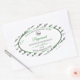 Black White Word Cloud Product Labels Green Logo