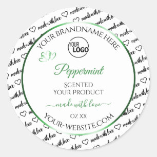 Black White Word Cloud Product Labels Green Logo