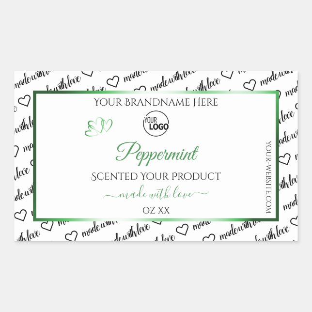 Black White Word Cloud Product Labels Green Logo (Front)