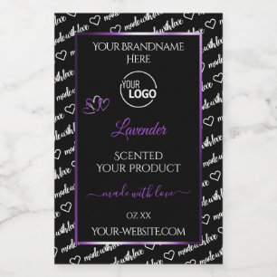 Black White Word Cloud Purple Product Labels Logo