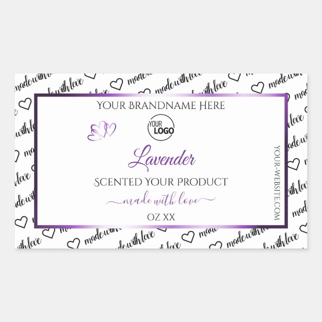 Black White Word Cloud Purple Product Labels Logo (Front)