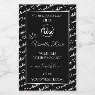 Black White Word Cloud Silver Product Labels Logo