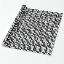 Black & White wrapping paper Greek Key design