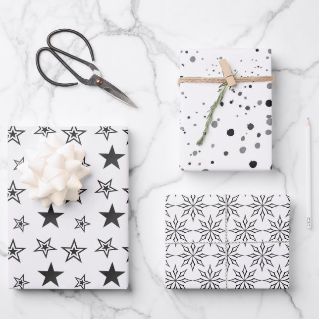 Black & White Wrapping Paper Sheet Set #2 (Front)