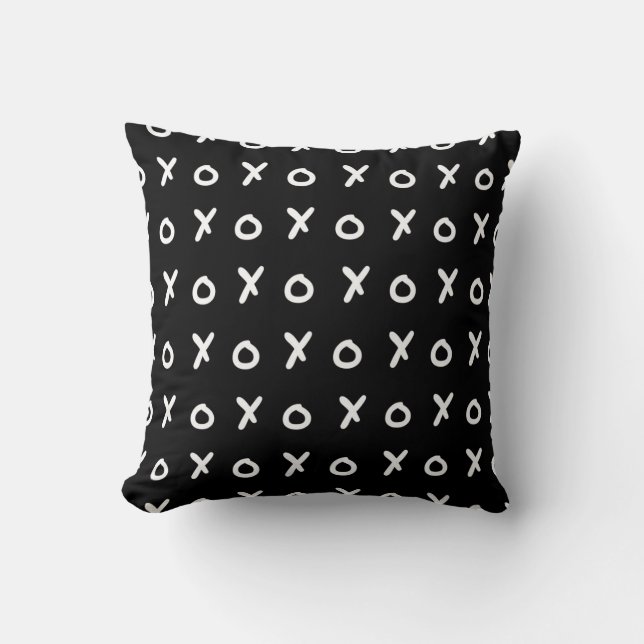 Black & White X O XO X&O's Trendy Cute Cushion (Front)