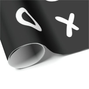 Black & White X O XO XO's Trendy Cute Wrapping Paper