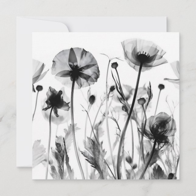 Black & White X-Ray Wildflowers (Front)
