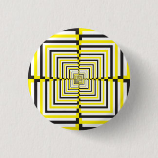 Black white yellow alternating stairs 3 cm round badge