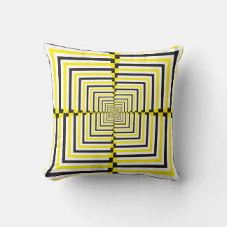 Black white yellow alternating stairs cushion
