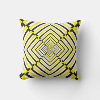 Black white yellow alternating stairs cushion