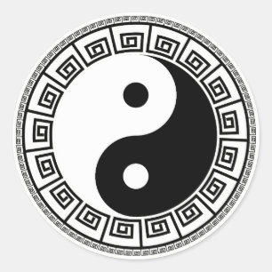 black white yin yang stickers