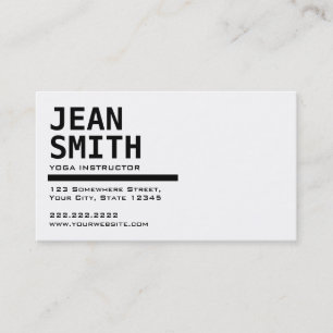 Black & White Yoga instructor Business Card
