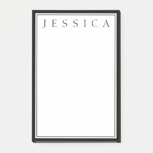 Black & White Your Name Post-it Notes