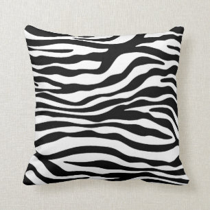 Black & White Zebra Animal Print Cushion