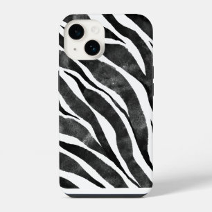 Black white Zebra Animal Print iPhone 14 Case