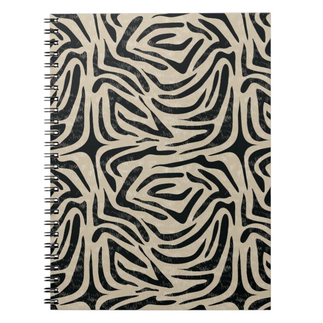 Black white Zebra Animal Print  Notebook (Front)